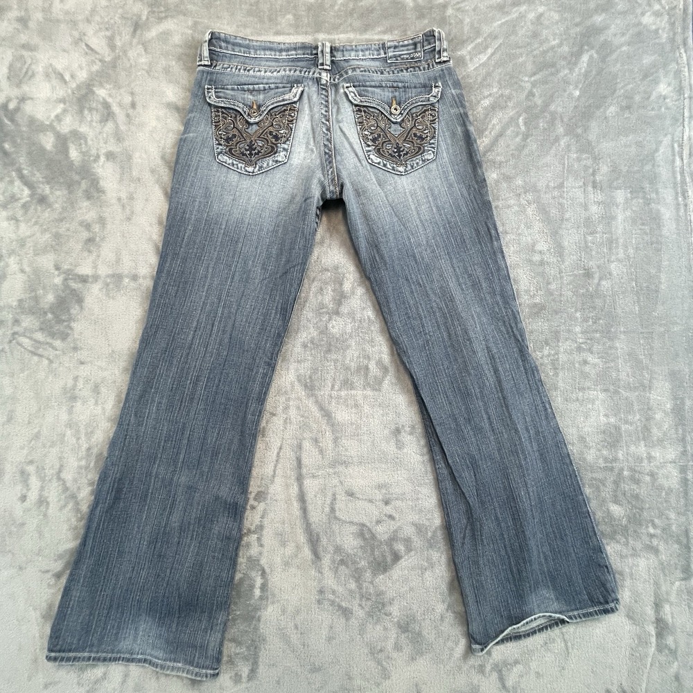 Big Star Jeans Casey K Boot Cut Low Rise Fit Stretch Sz.32R Dark Wash Distressed